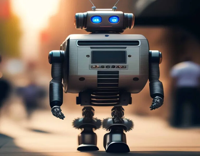robot-walking-down-street-with-car-background-768x601.jpg robot walking down street with car background